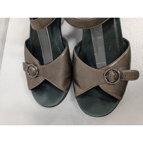 Dansko Womens Susie Wedge Sandals Size 41 Pewter Open Toe BOHO Comfort Shoes - Picture 4 of 11
